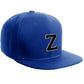 Classic Snapback Hat Custom A to Z Initial Letters, Royal Cap White Black