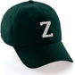 Custom Hat A to Z Initial Letters Classic Baseball Cap, Dk Green Hat Black White