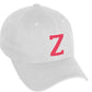 Daxton Classic 3D Varsity White Rose Initial Letters Baseball Dad Hat