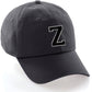 Custom Hat A to Z Initial Letters Classic Baseball Cap, Charcoal Hat White Black