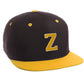 Classic Snapback Hat Custom A to Z Initial Letters, Black Gold Cap White Gold